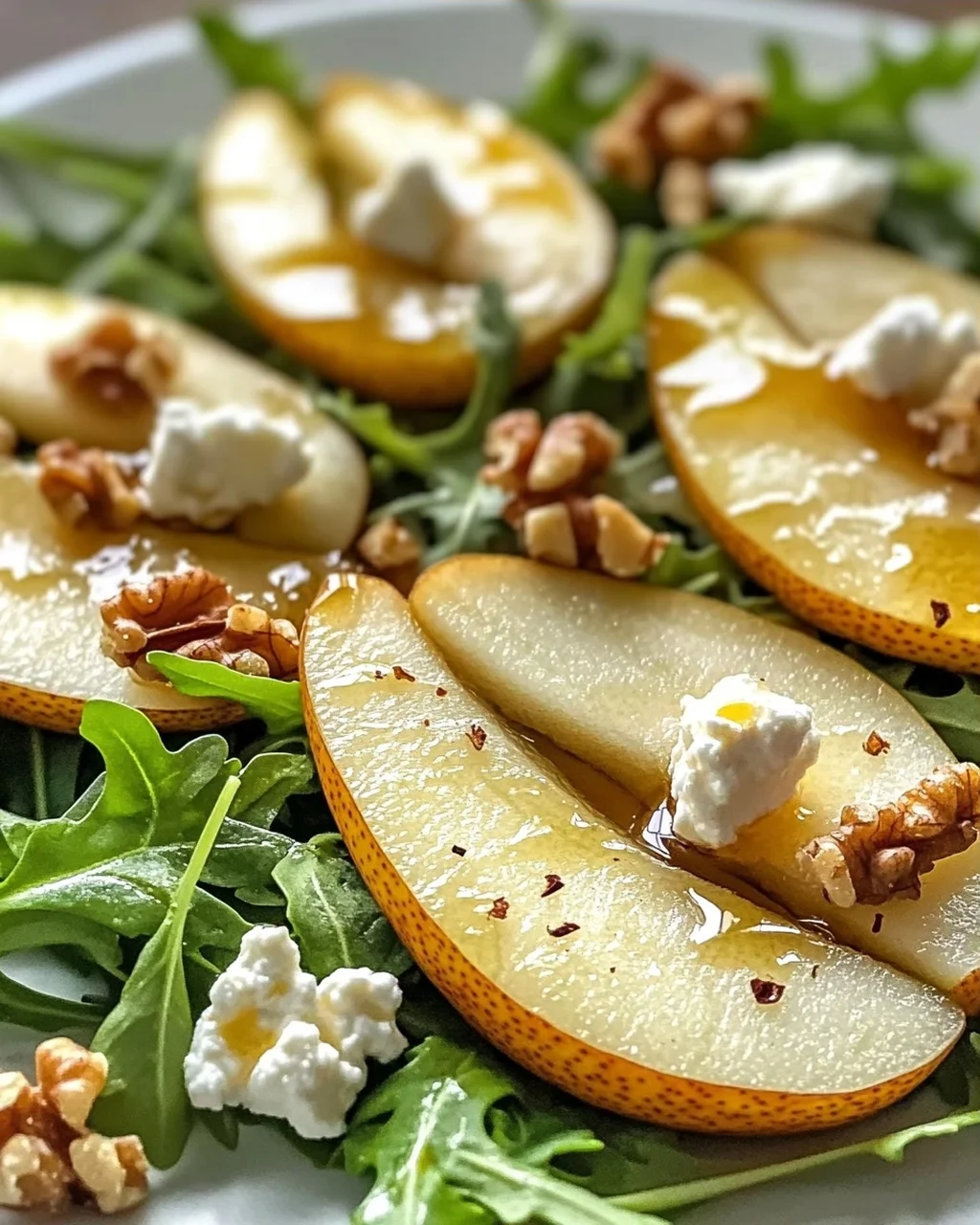 Birnen- und Rucola-Salat mit Honig-Vinaigrette genießen