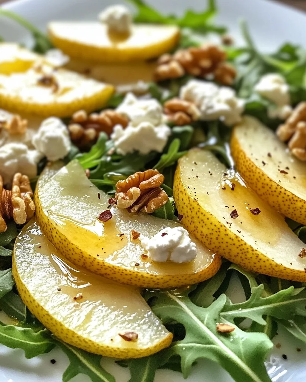 Birnen- und Rucola-Salat mit Honig-Vinaigrette genießen