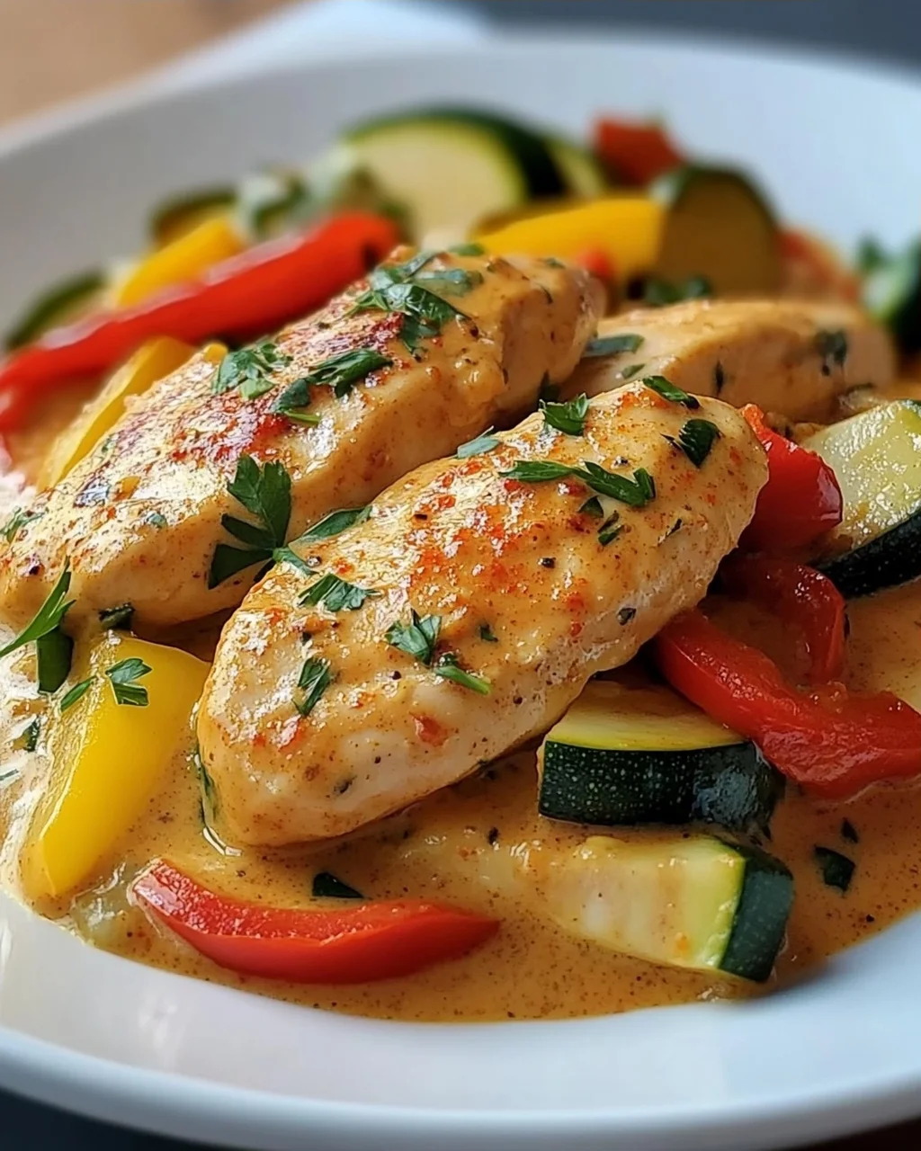 Creamy Paprika Zucchini Chicken Delight