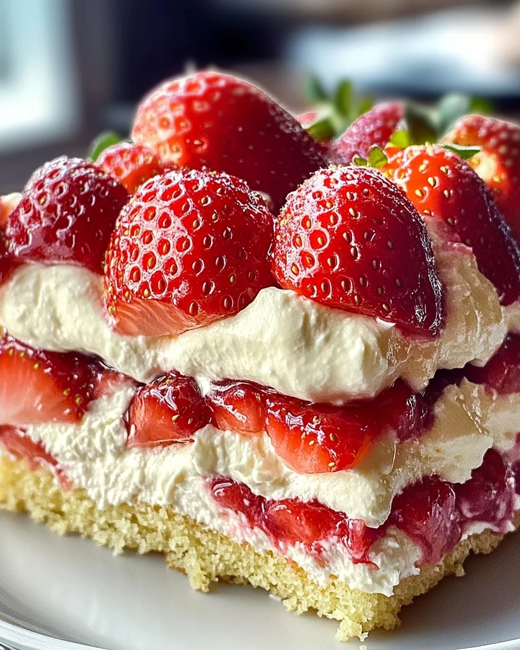 Erdbeerkuchen mit Schmand-Vanillecreme