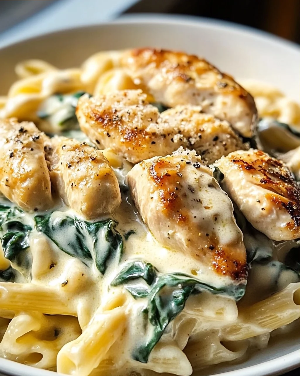 Frischkäse Spinat Hähnchen Pasta – Cremig und lecker genießen!