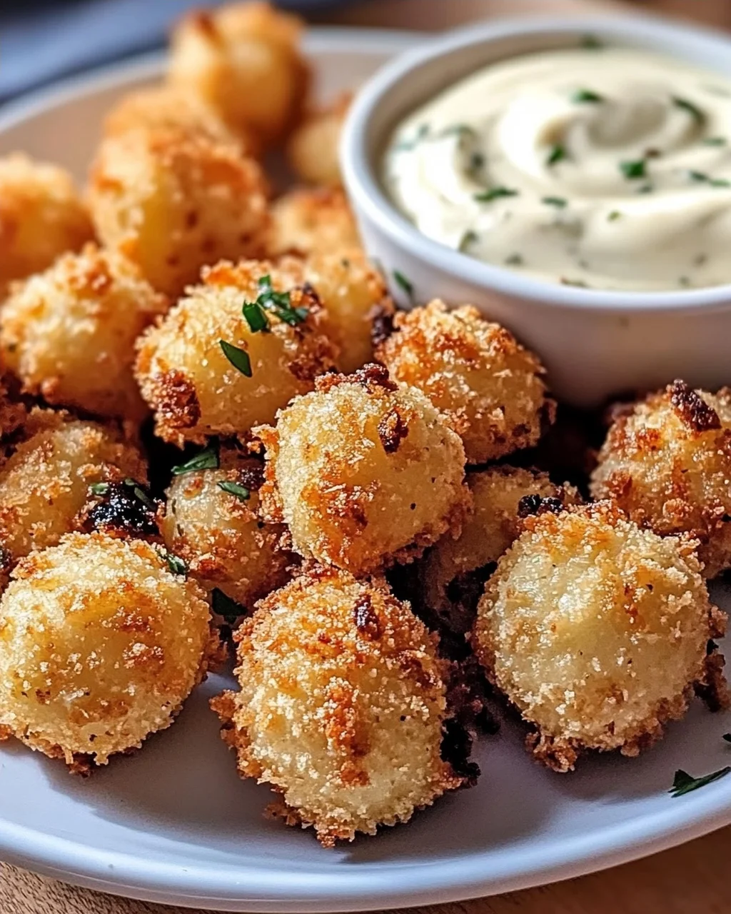 Frittierte Oliven mit Knoblauch-Aioli selbst gemacht