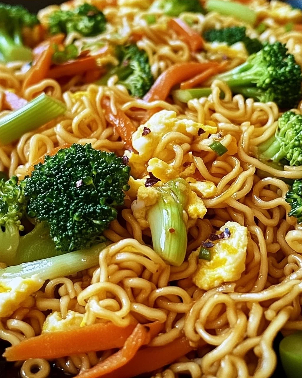 Gebratene Nudeln mit Gemüse und Ei - asiatisch
