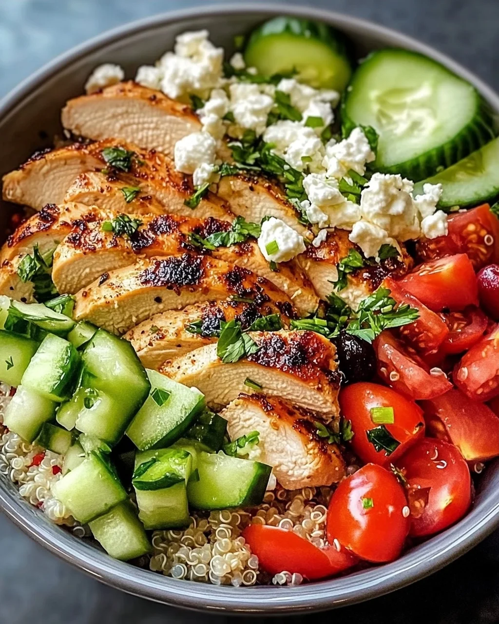 Griechische Hähnchen-Bowl