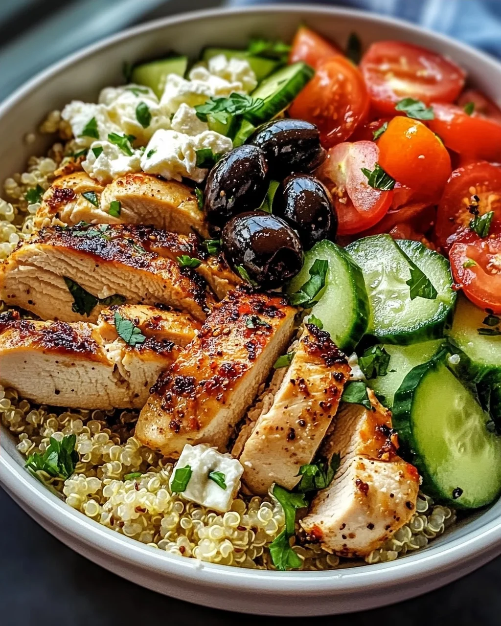 Griechische Hähnchen-Bowl