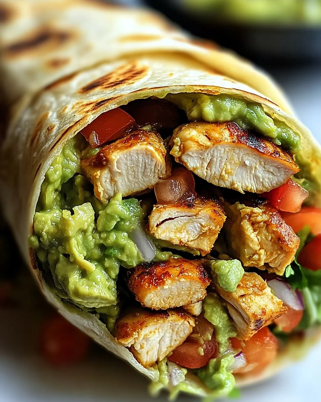 Guacamole Hähnchen Wraps