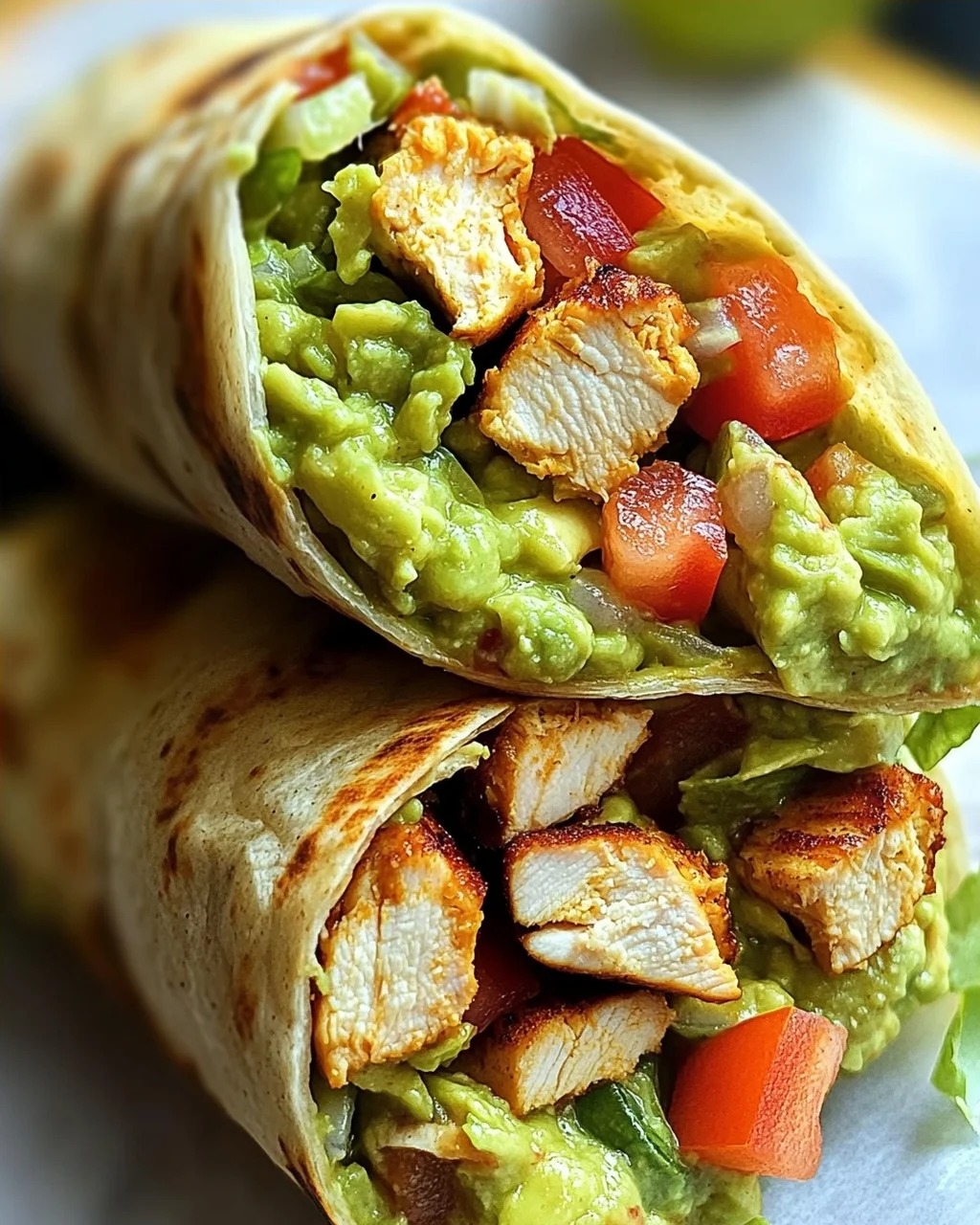 Guacamole Hähnchen Wraps