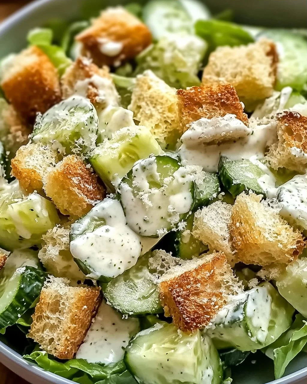Gurken-Caesar-Salat für heiße Sommertage