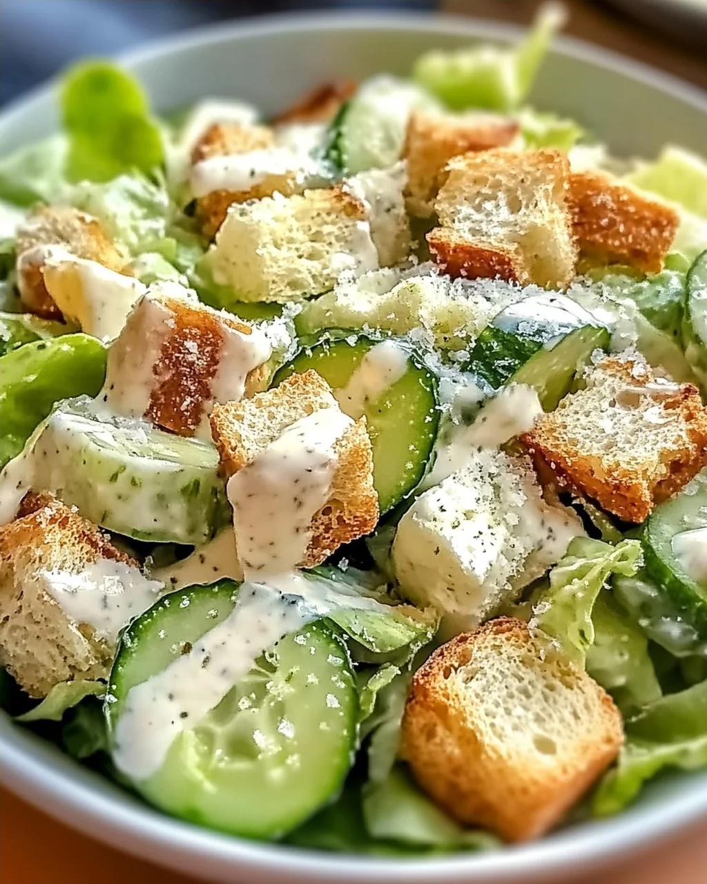 Gurken-Caesar-Salat für heiße Sommertage