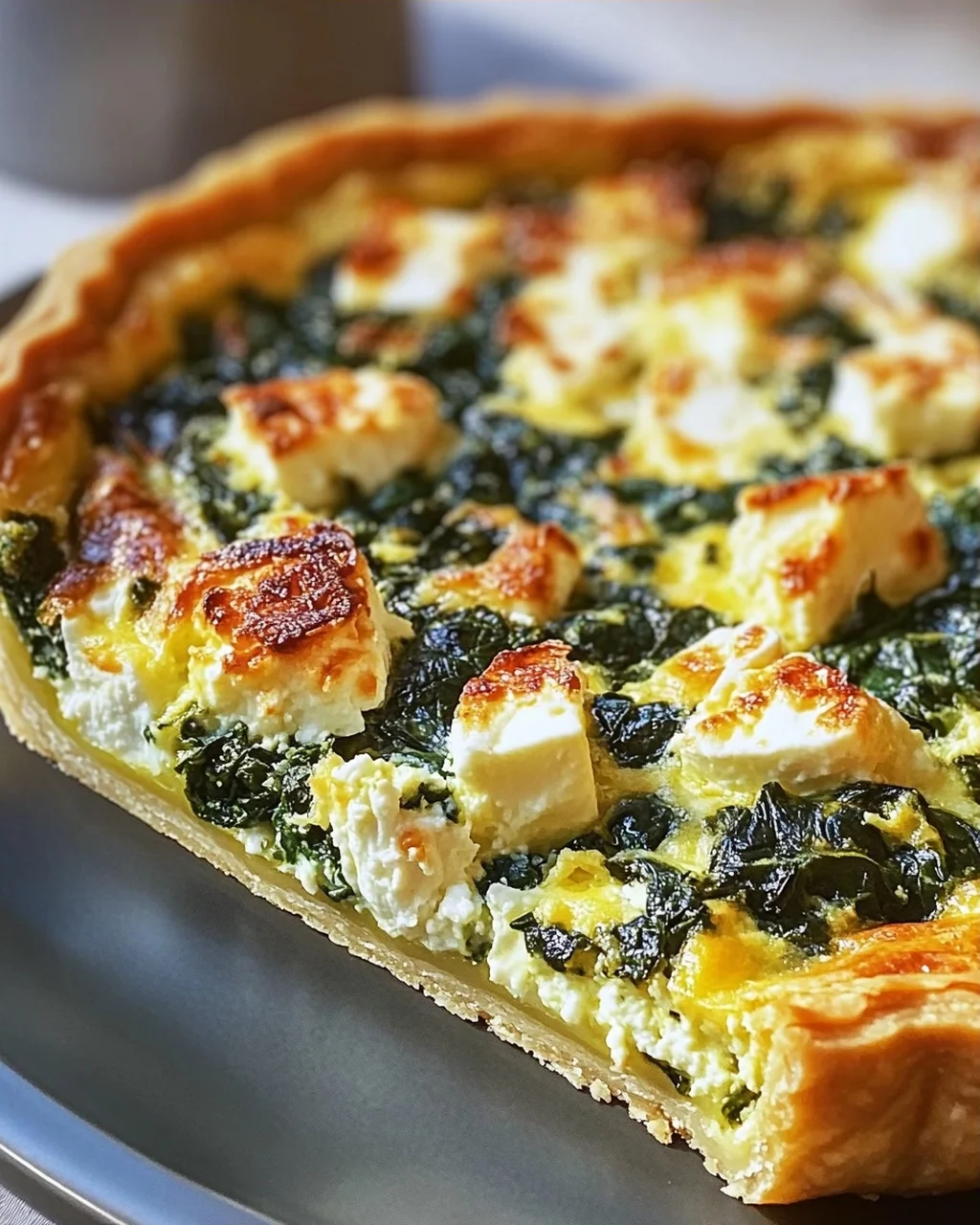 Herzhafte Quiche mit Spinat und Feta