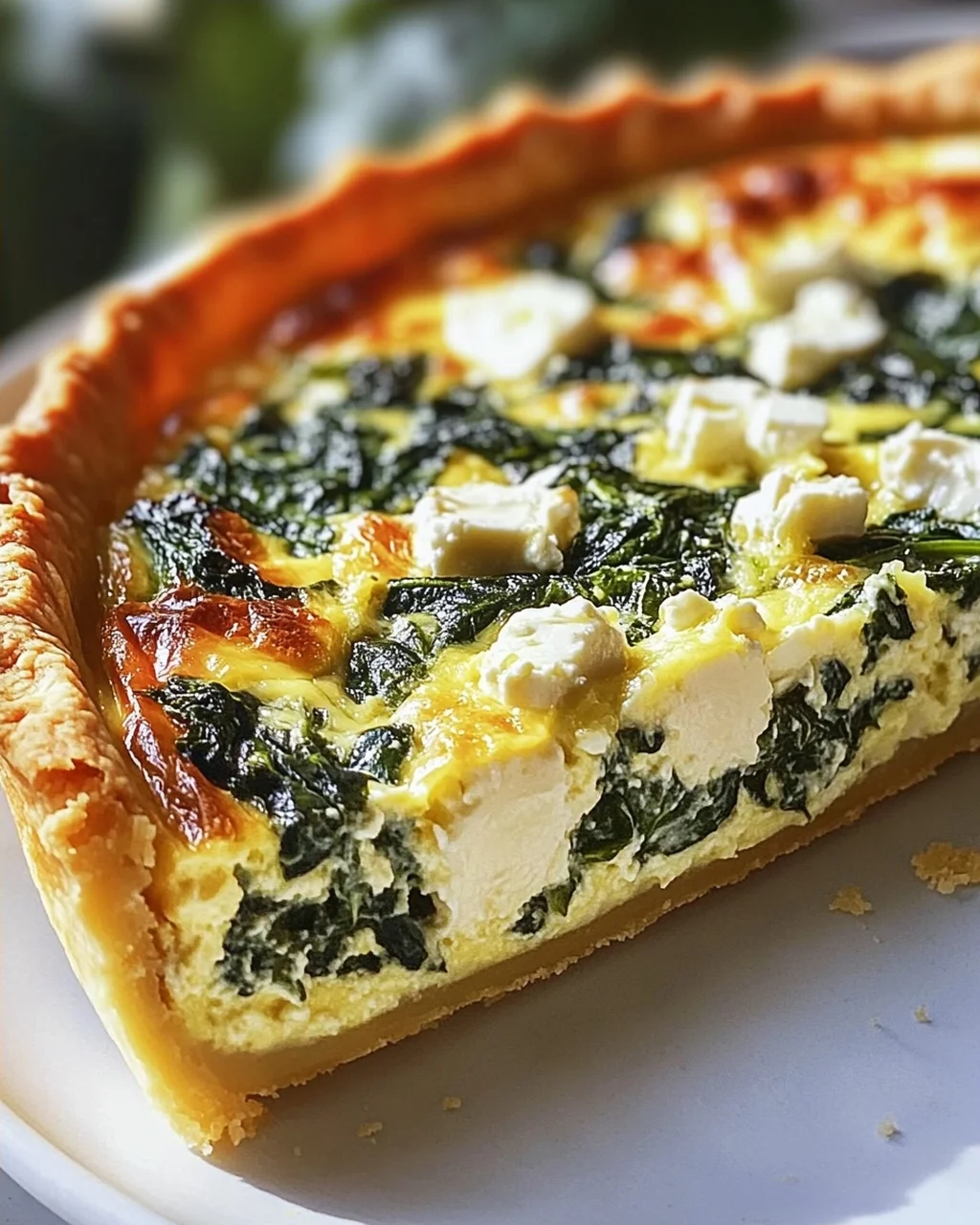 Herzhafte Quiche mit Spinat und Feta