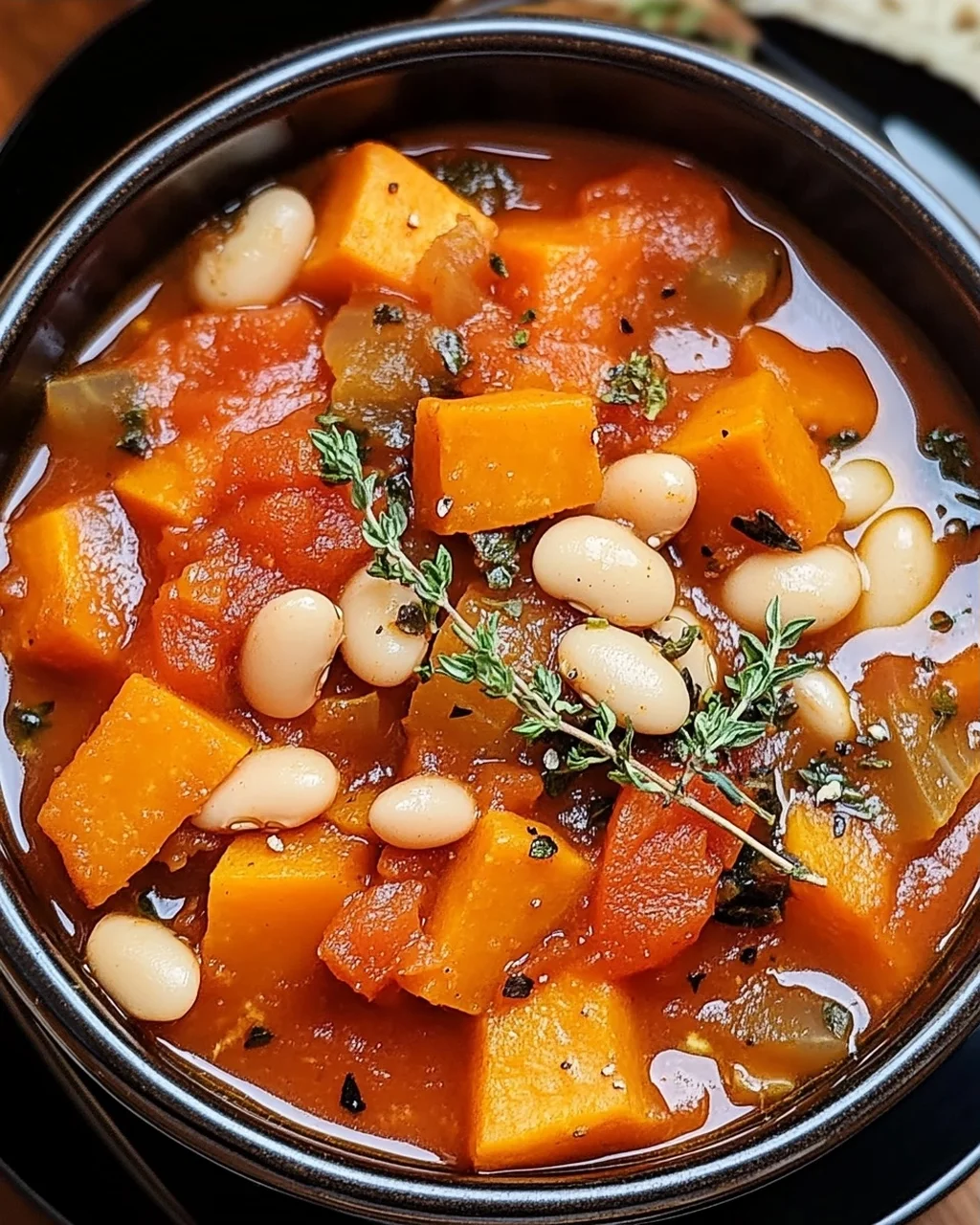 Herzhaftes veganes Süßkartoffel-Eintopf für kalte Tage