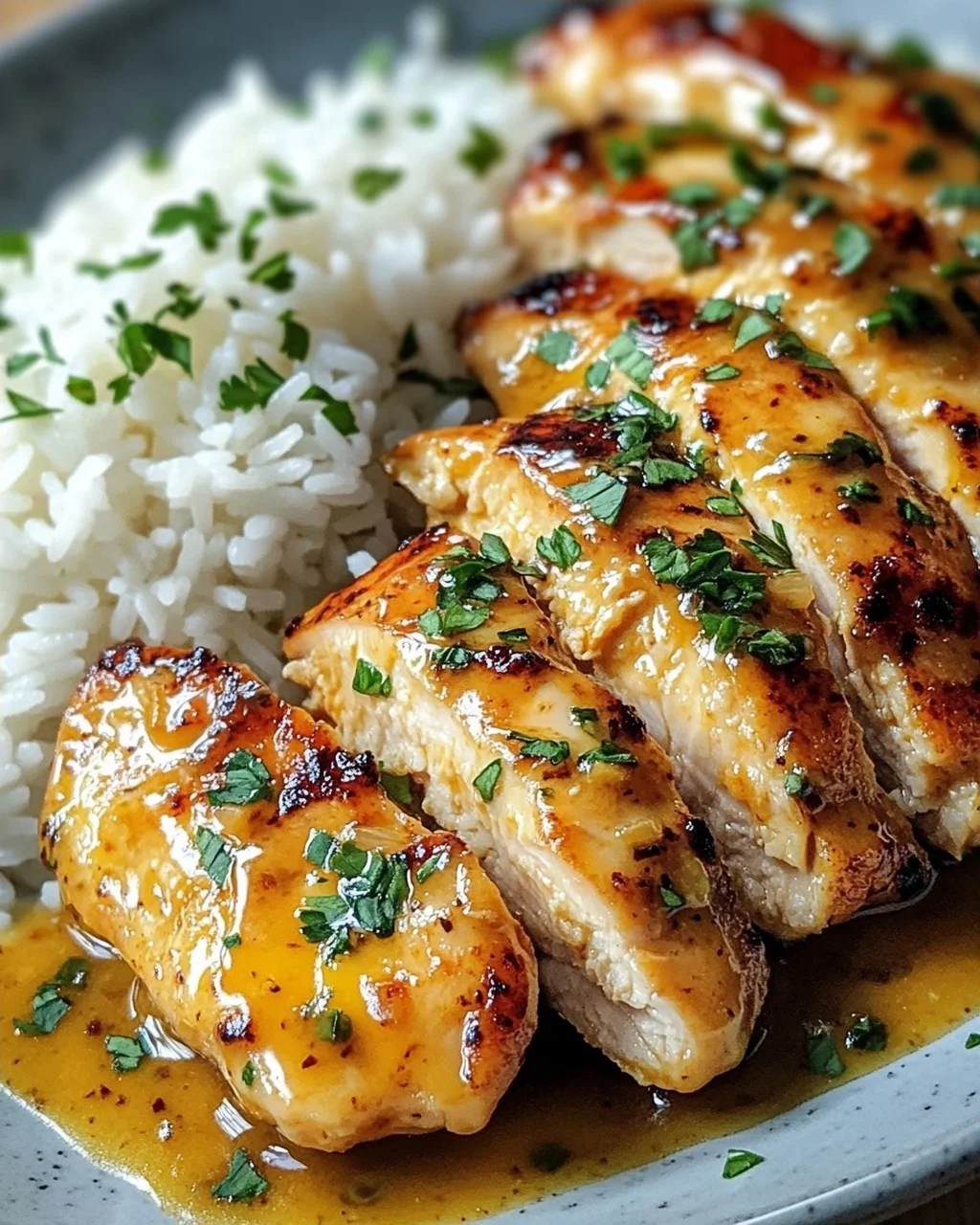 Honig Senf Hähnchen mit Reis