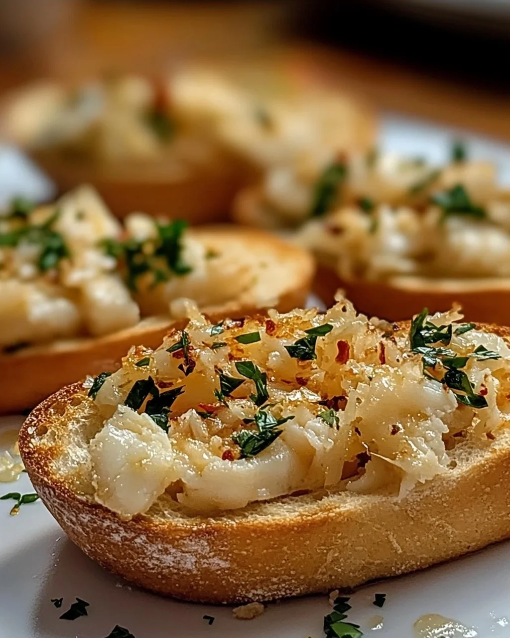 Knoblauchbutterkrabbenbrot für Feinschmecker