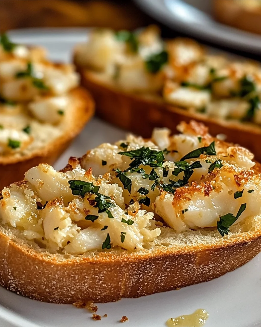 Knoblauchbutterkrabbenbrot für Feinschmecker