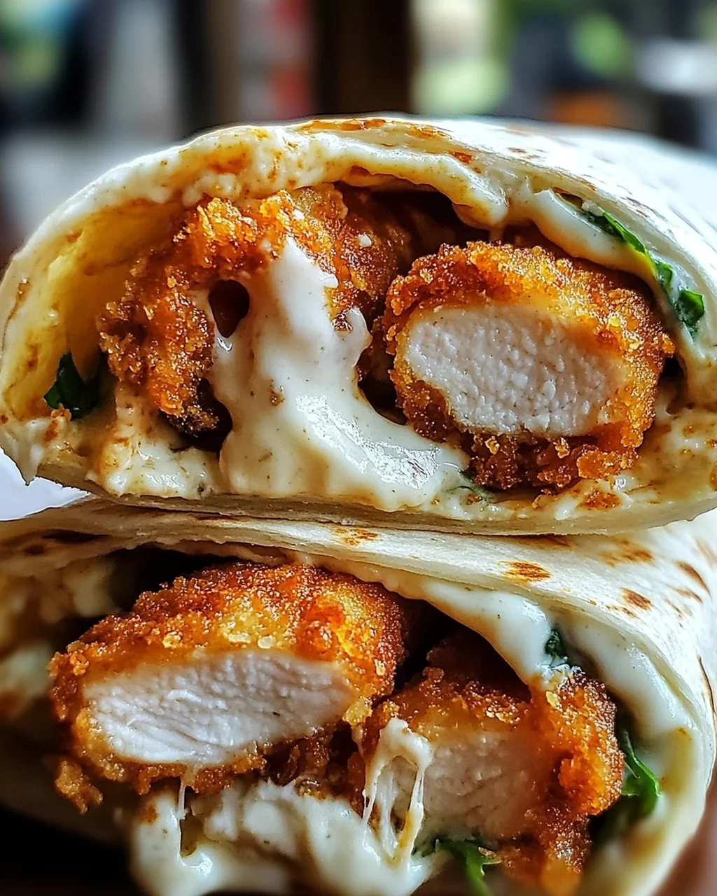 Knusprige, Käsige Knoblauch-Hühnchen-Wraps