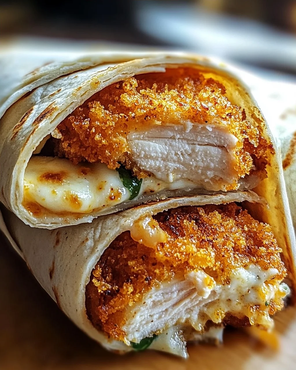 Knusprige, Käsige Knoblauch-Hühnchen-Wraps