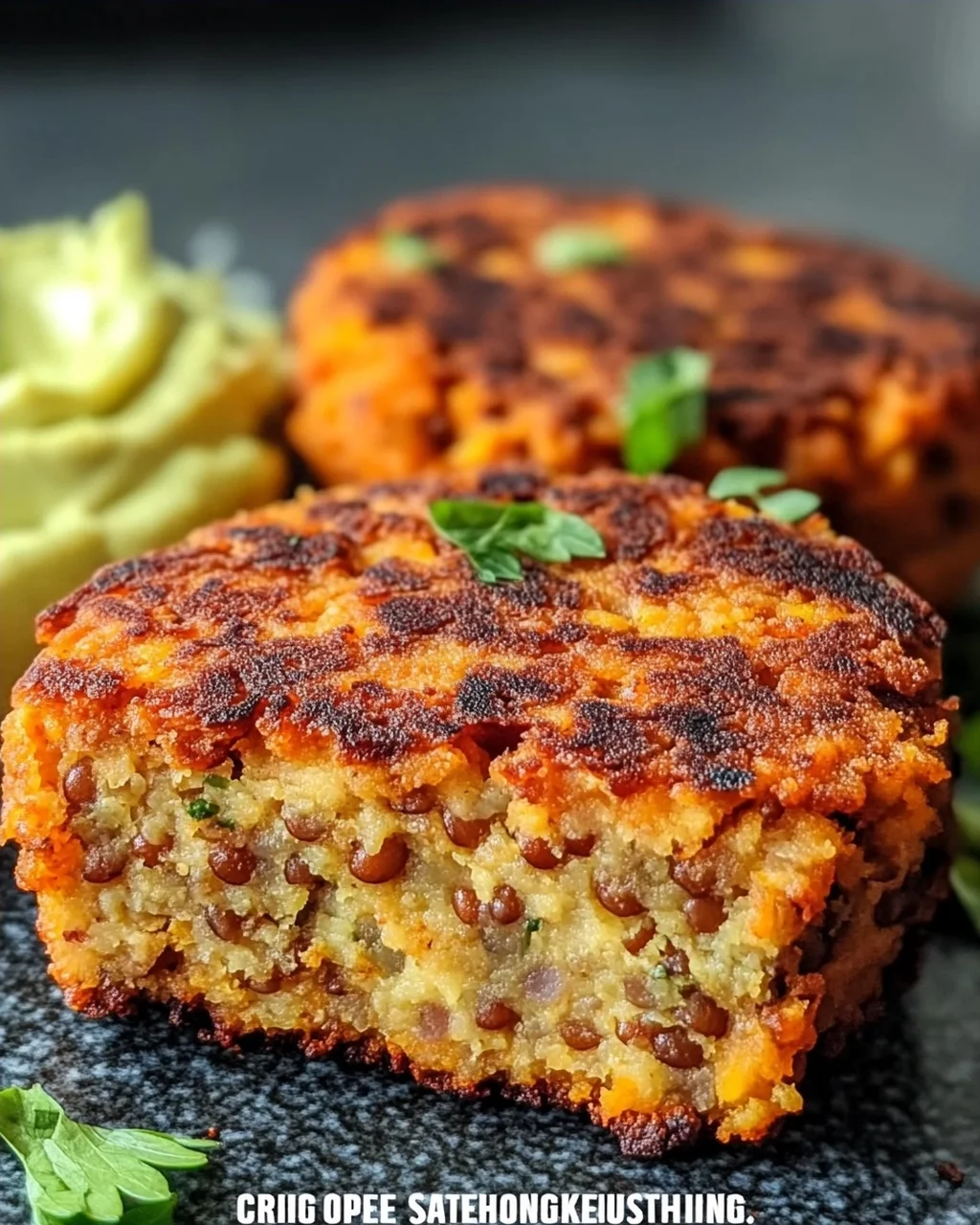 Knusprige Süßkartoffel- und rote Linsen-Patties