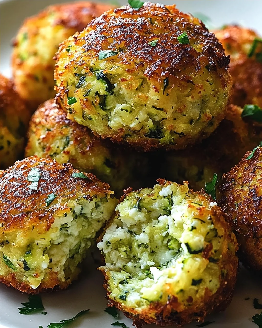 Knusprige Zucchini Feta Bällchen Aus Dem Ofen