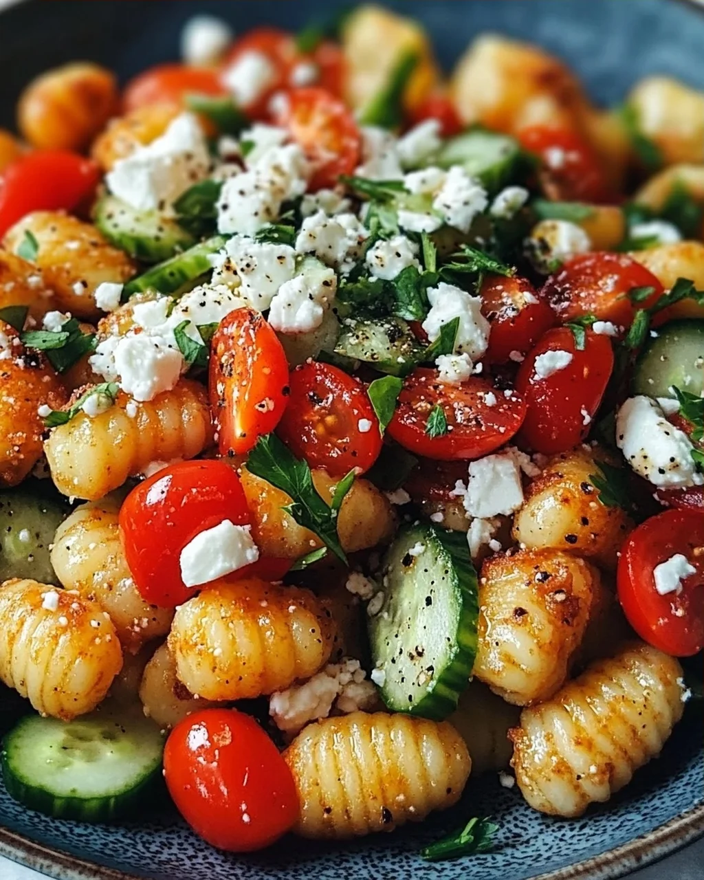 Knuspriger Gnocchi-Salat mit Joghurt-Dressing