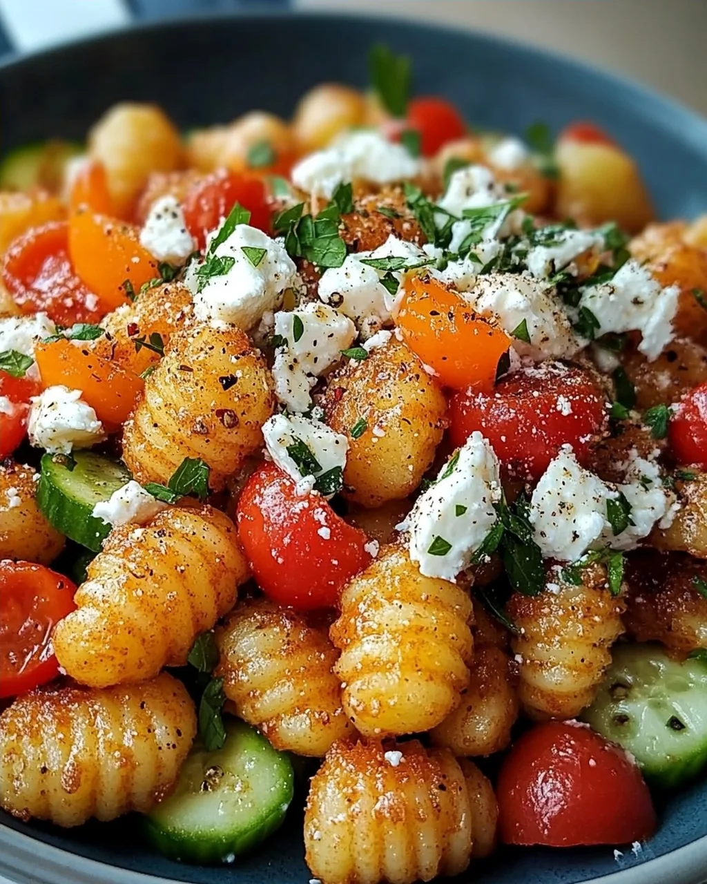 Knuspriger Gnocchi-Salat mit Joghurt-Dressing