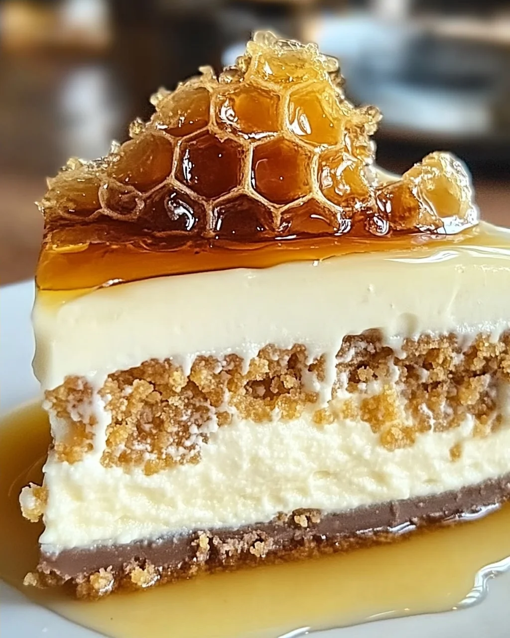 Knuspriger & Cremiger Honigwaben Käsekuchen Genuss