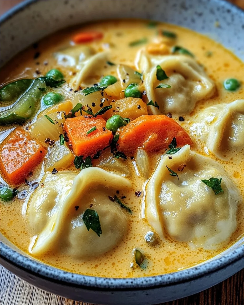 Kokos Curry Suppe mit Dumplings