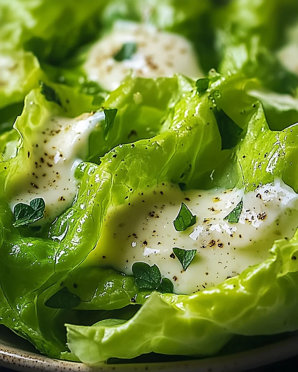 Kopfsalat mit Omas Sahne-Zitronen-Dressing