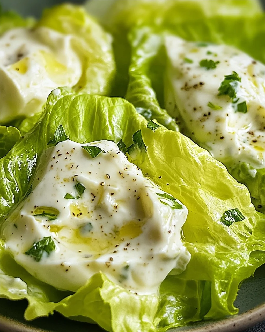 Kopfsalat mit Omas Sahne-Zitronen-Dressing