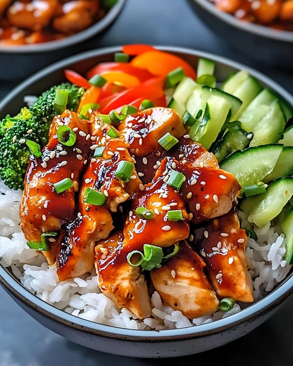 Korean BBQ Hähnchen-Bowls mit Gochujang Cream Sauce