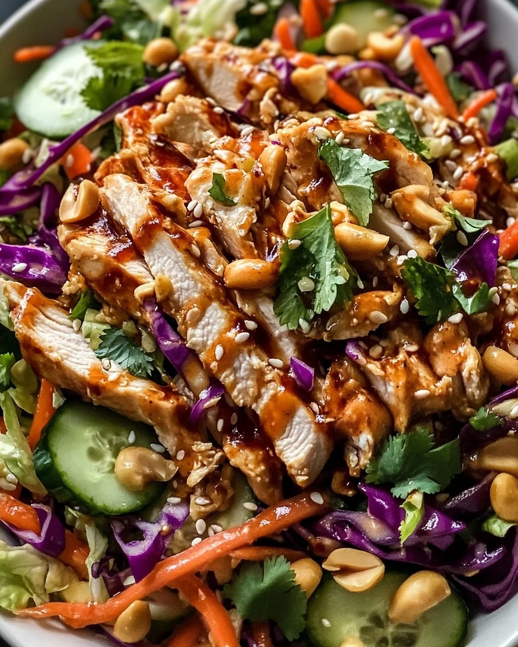 Köstlicher Thai Erdnuss Hähnchen Salat Rezept – Schnell & Lecker!
