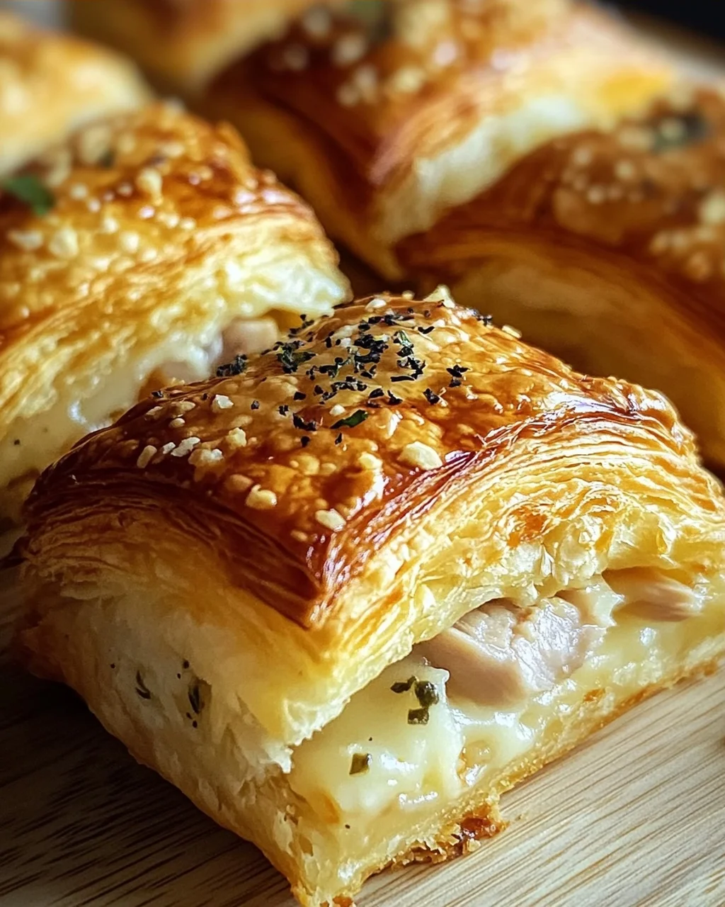 Leckere Blätterteig Puten-Käse Snacks