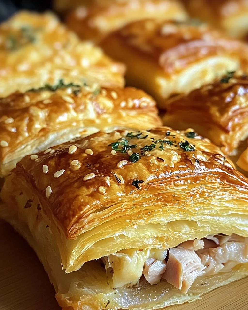 Leckere Blätterteig Puten-Käse Snacks