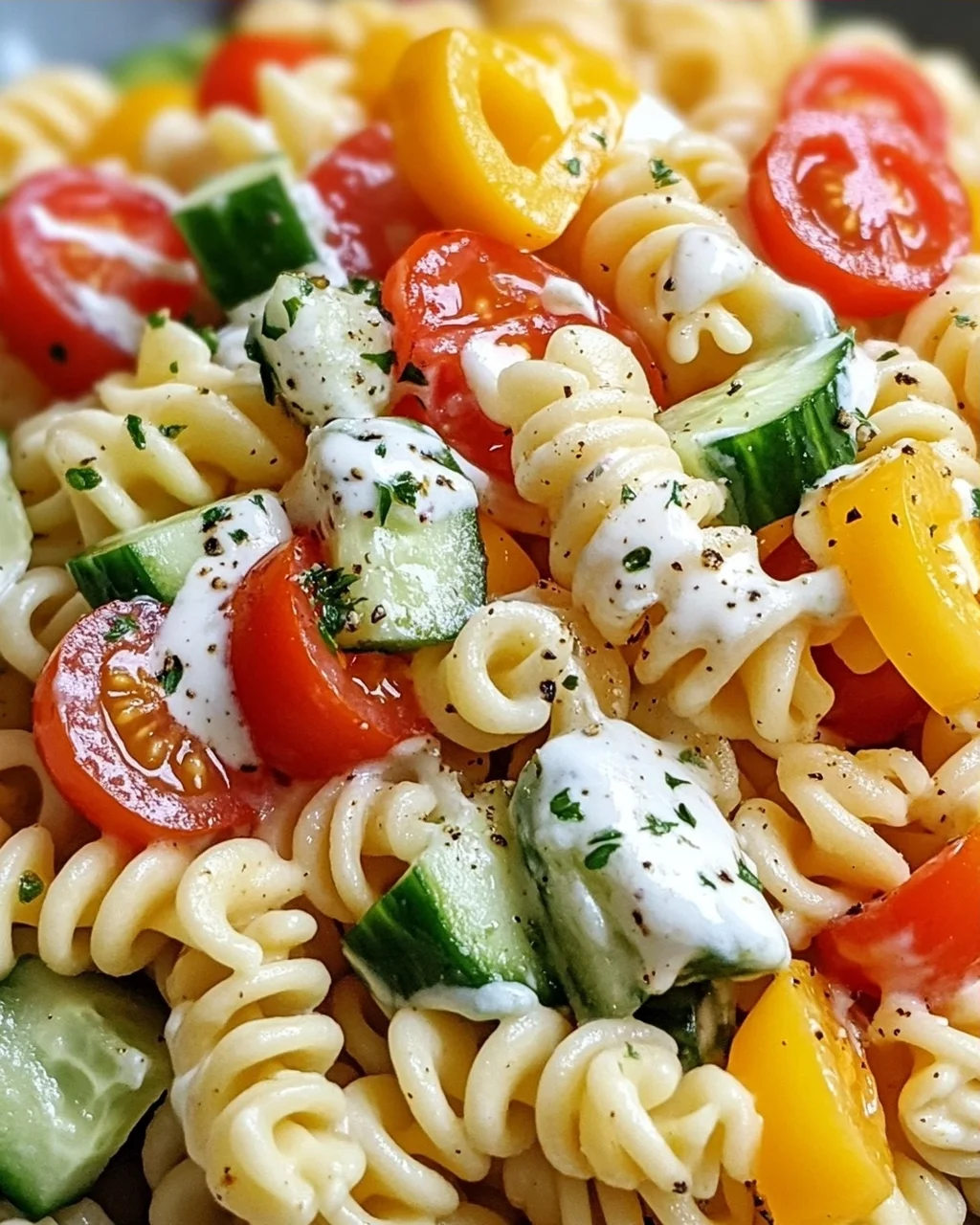 Leichter Nudelsalat mit Joghurt-Dressing