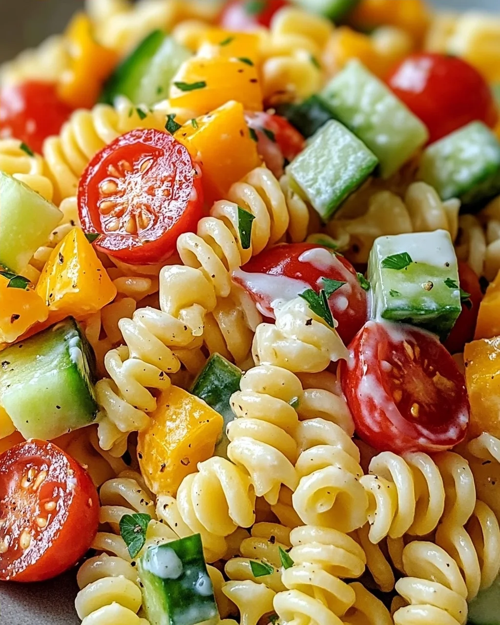 Leichter Nudelsalat mit Joghurt-Dressing