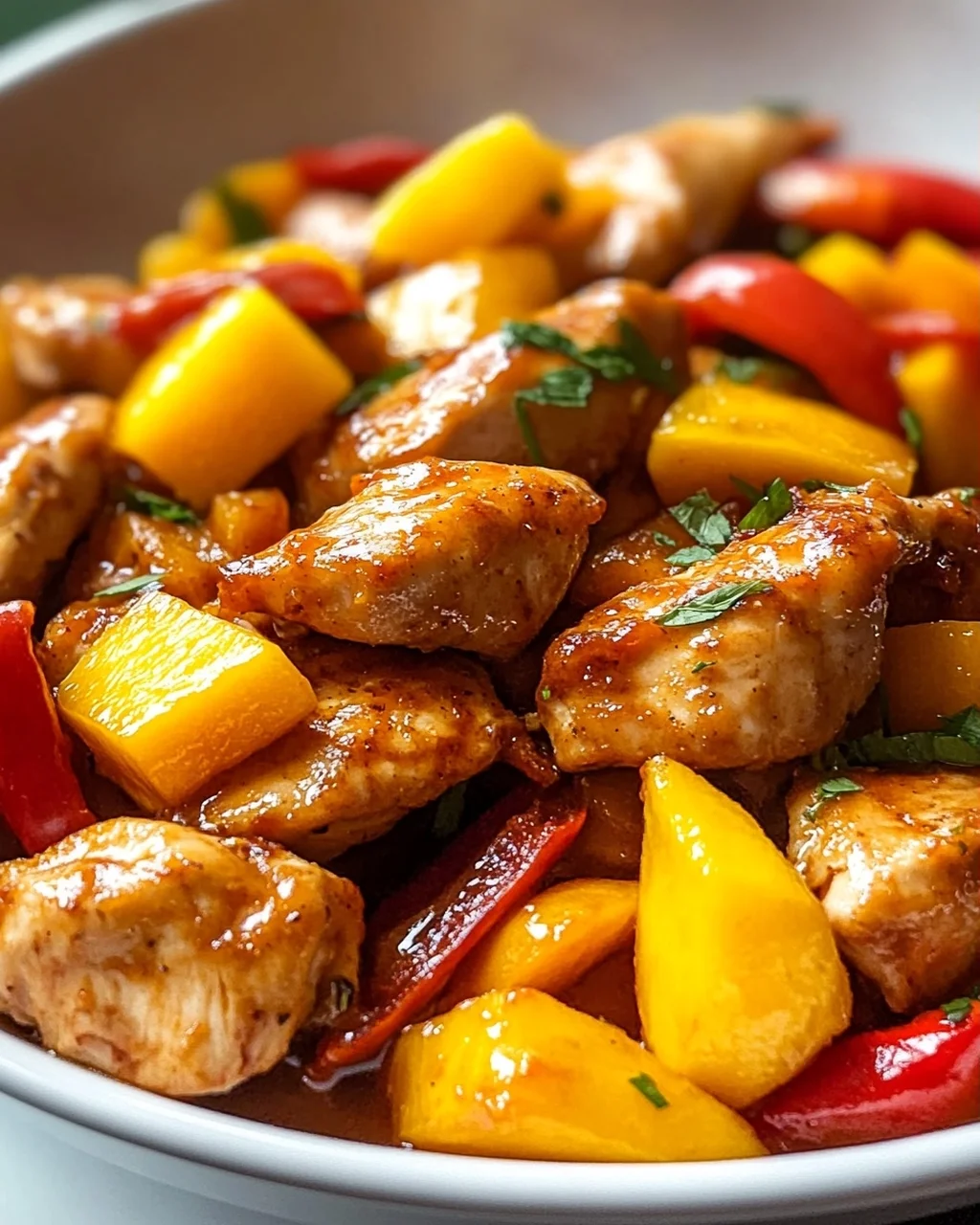Mango Chicken mit süßer Paprika-Pracht