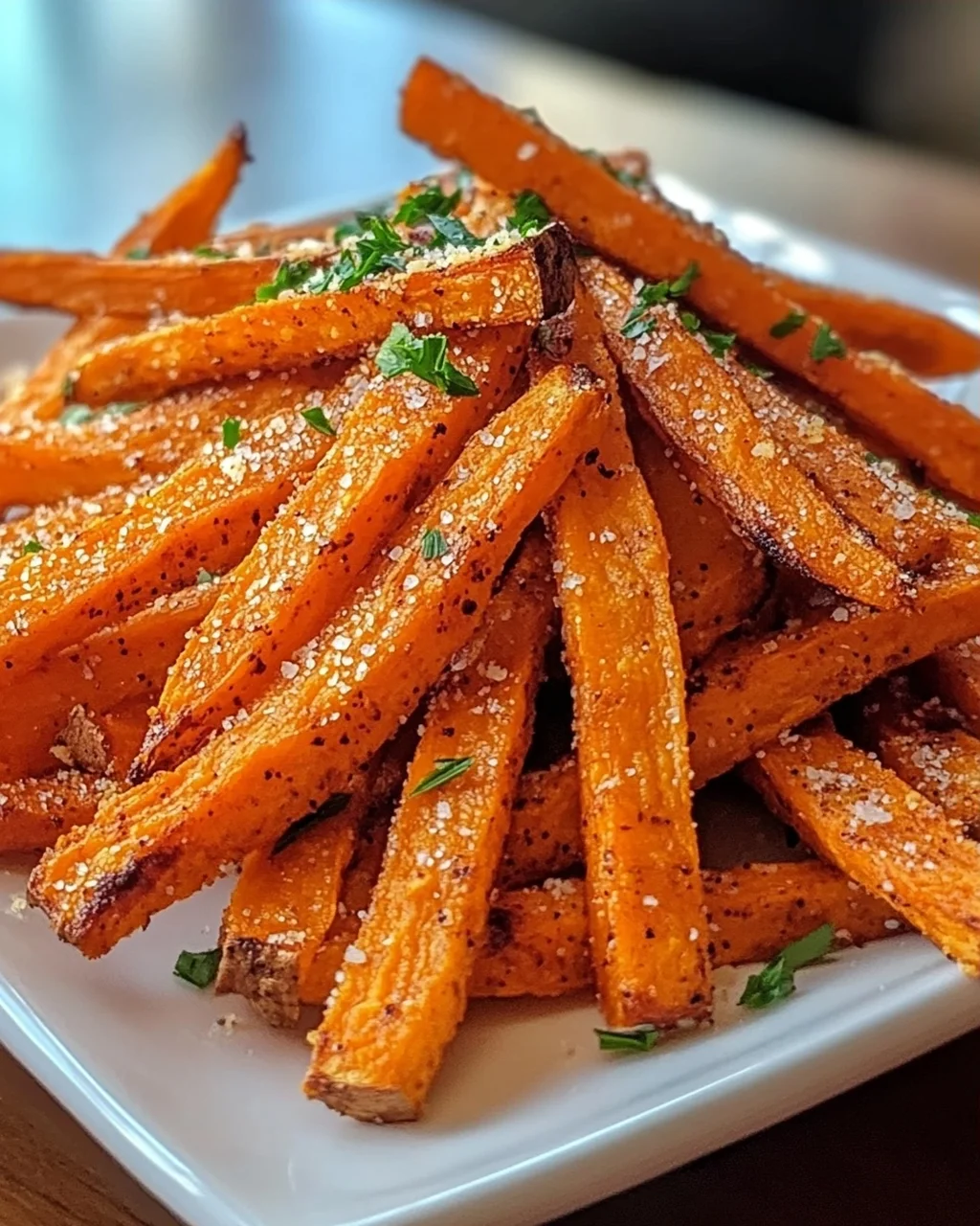 Ofen gebackene Süßkartoffel-Pommes: Knusprig & Gesund!
