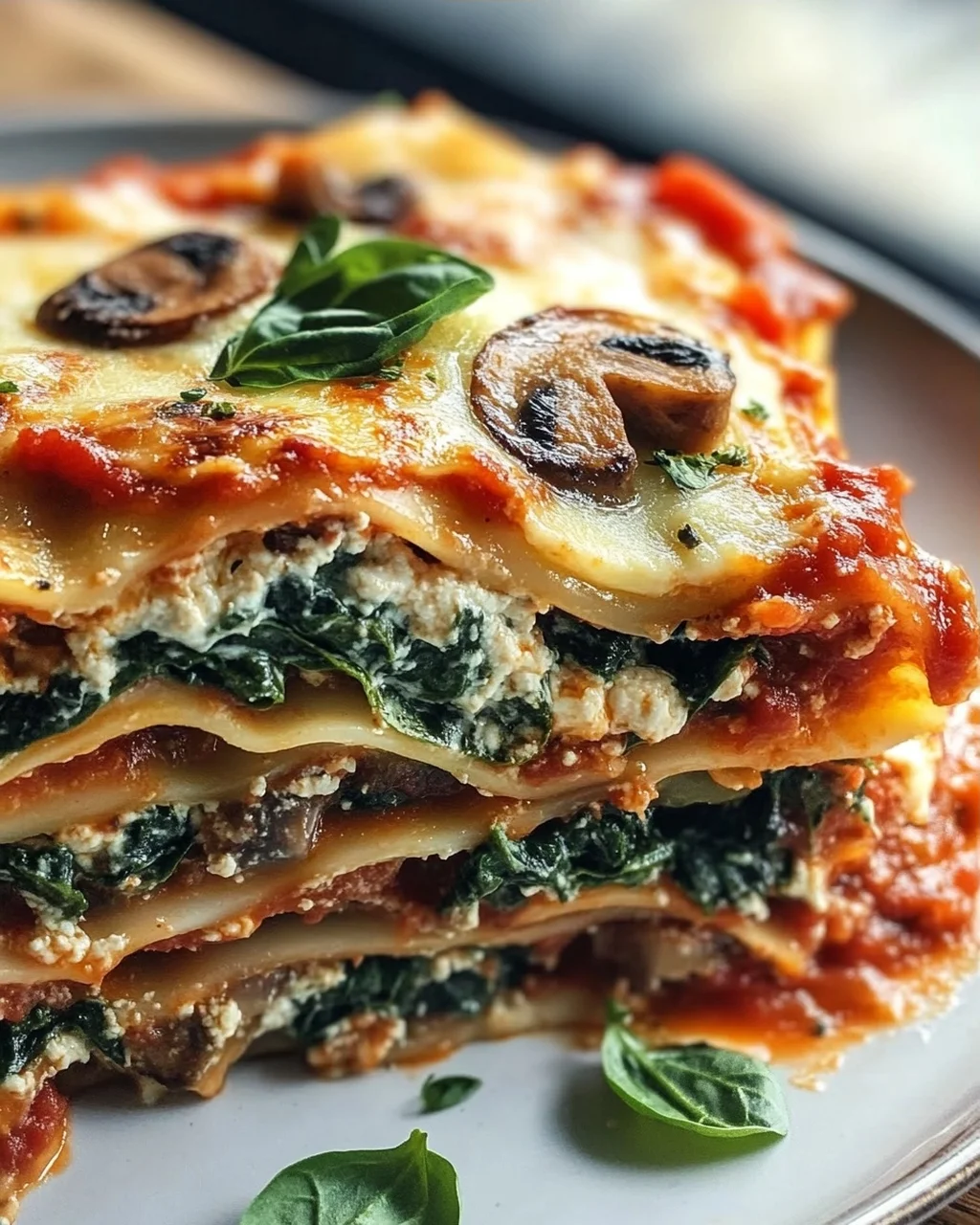 Pilz-Spinat-Lasagne