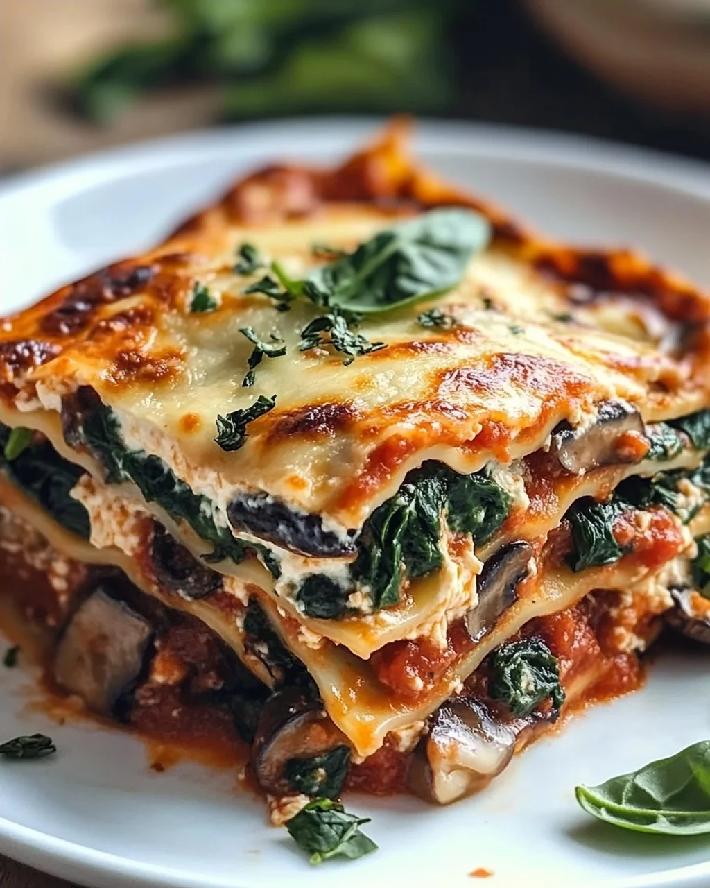Pilz-Spinat-Lasagne