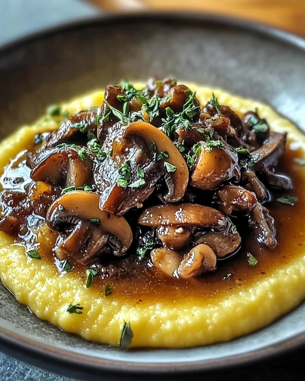 Pilzragout mit Parmesan-Polenta zum Verlieben