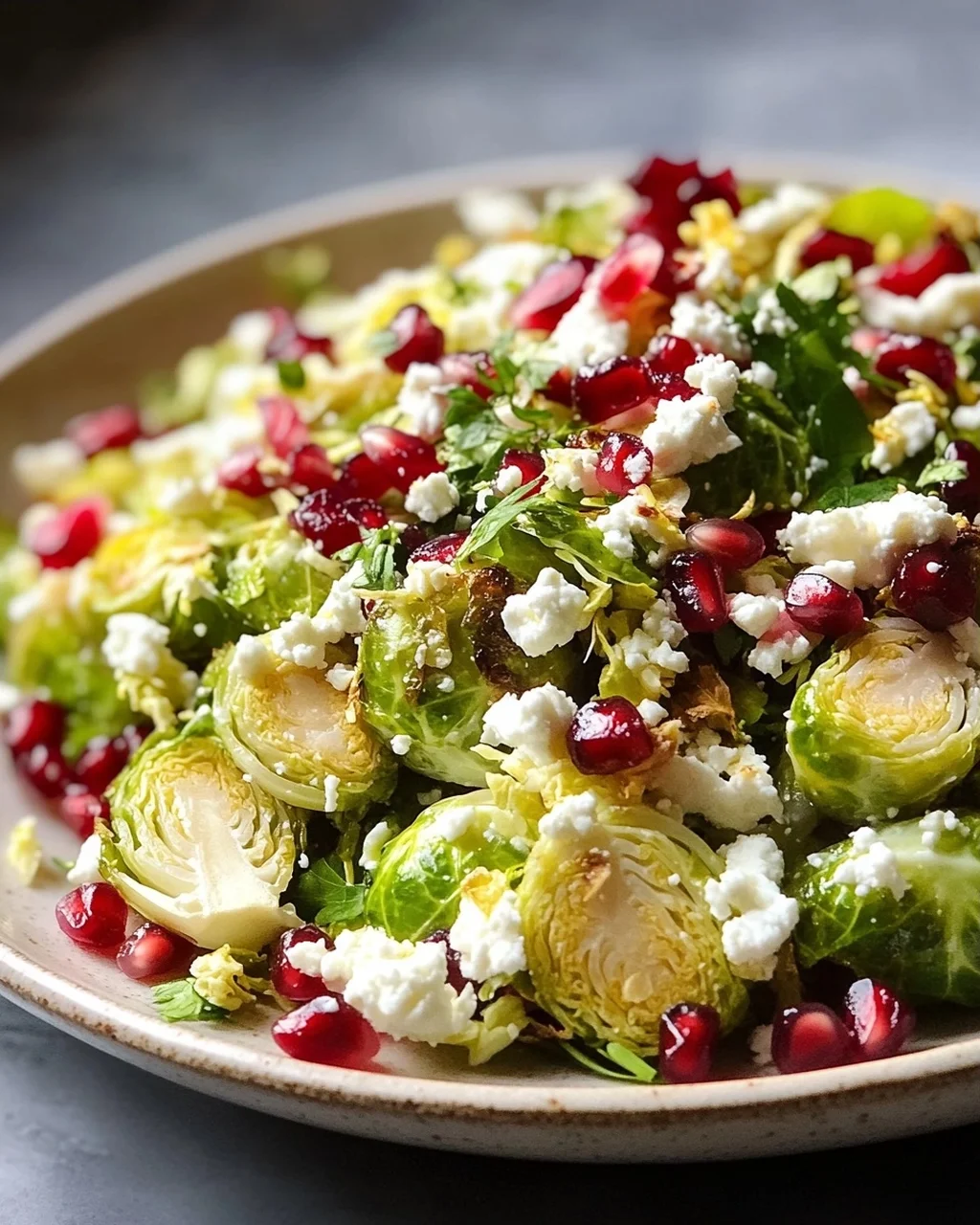 Rosenkohl Salat mit Granatapfel & Feta: Frisch & Lecker!