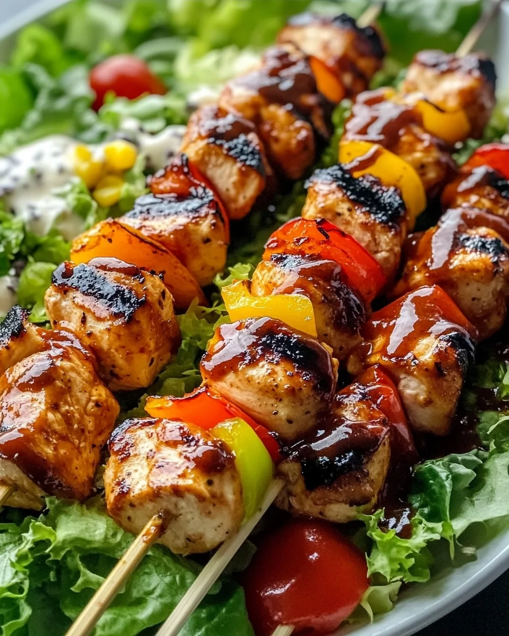 Saftiger BBQ Chicken Spießsalat – Dein neues Lieblingsrezept!