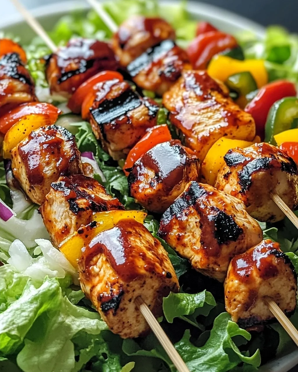 Saftiger BBQ Chicken Spießsalat – Dein neues Lieblingsrezept!
