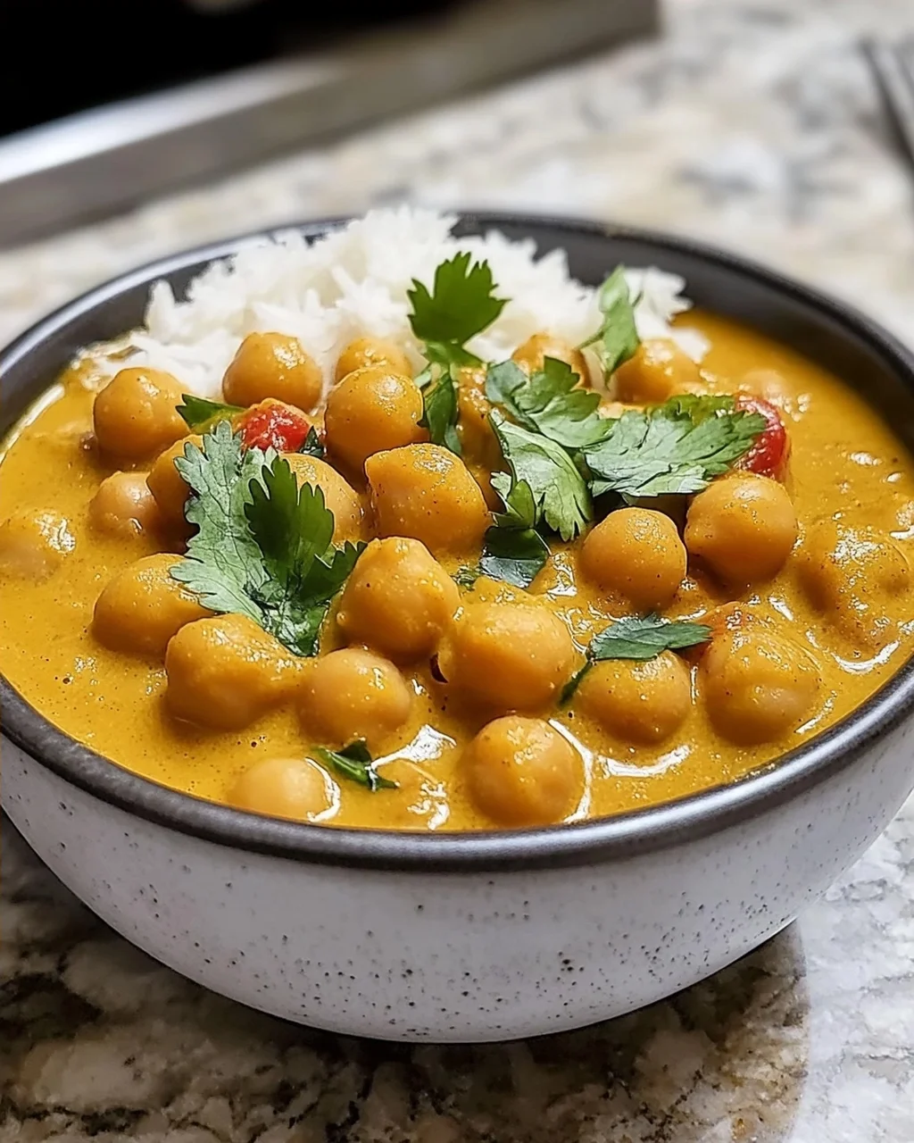 Schnelles Kichererbsen-Curry mit Kokosmilch