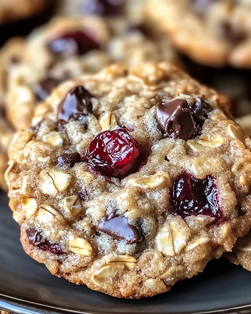 Schokoladen-Cranberry-Haferkekse für Naschkatzen