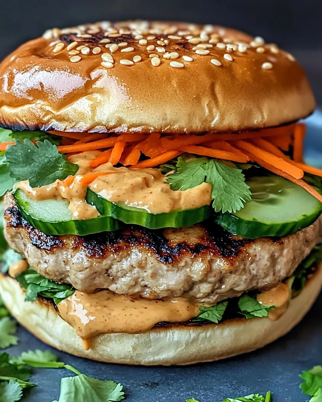 Thai Erdnuss Truthahn Burger für Genussfans