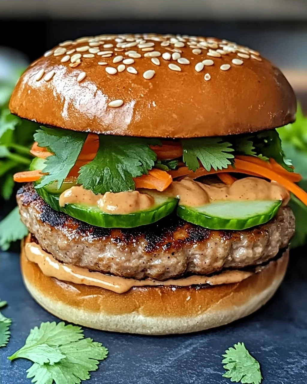 Thai Erdnuss Truthahn Burger für Genussfans