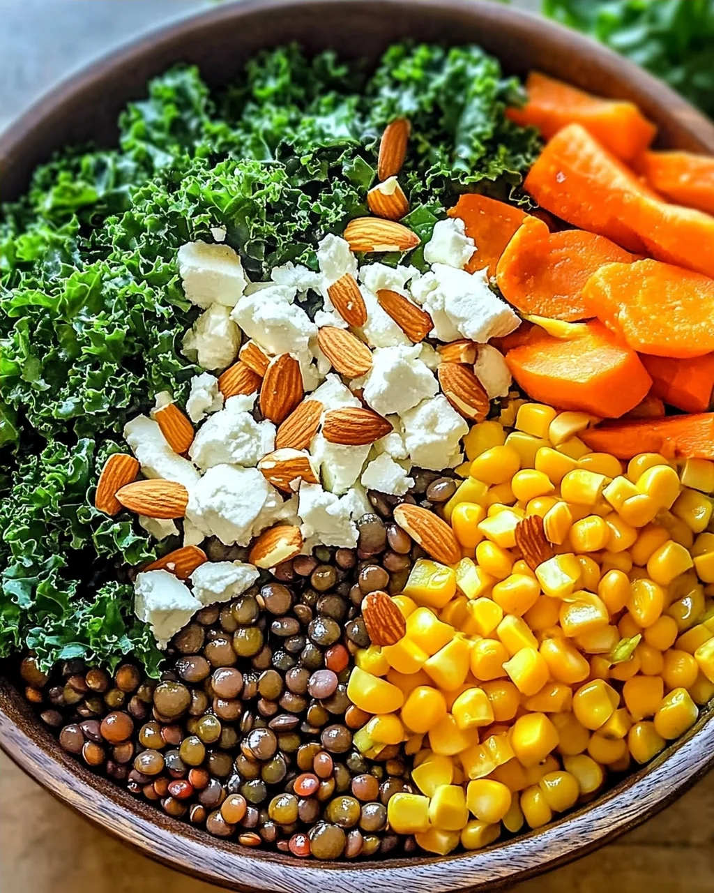 Warmer Grünkohlsalat mit Linsen für schnelles Wohlfühlen
