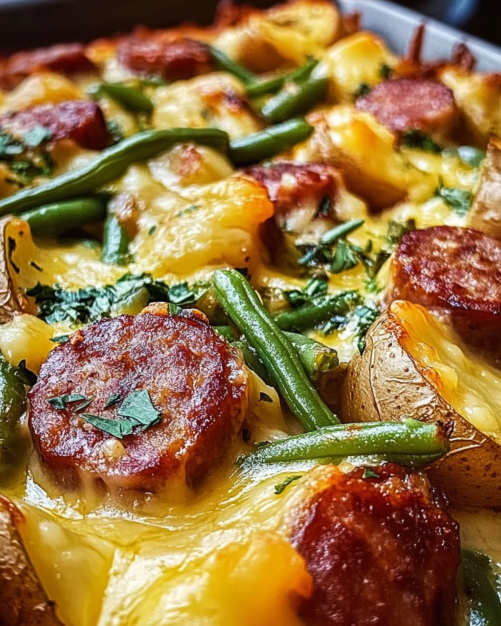 Wurst Bohne Kartoffel Auflauf