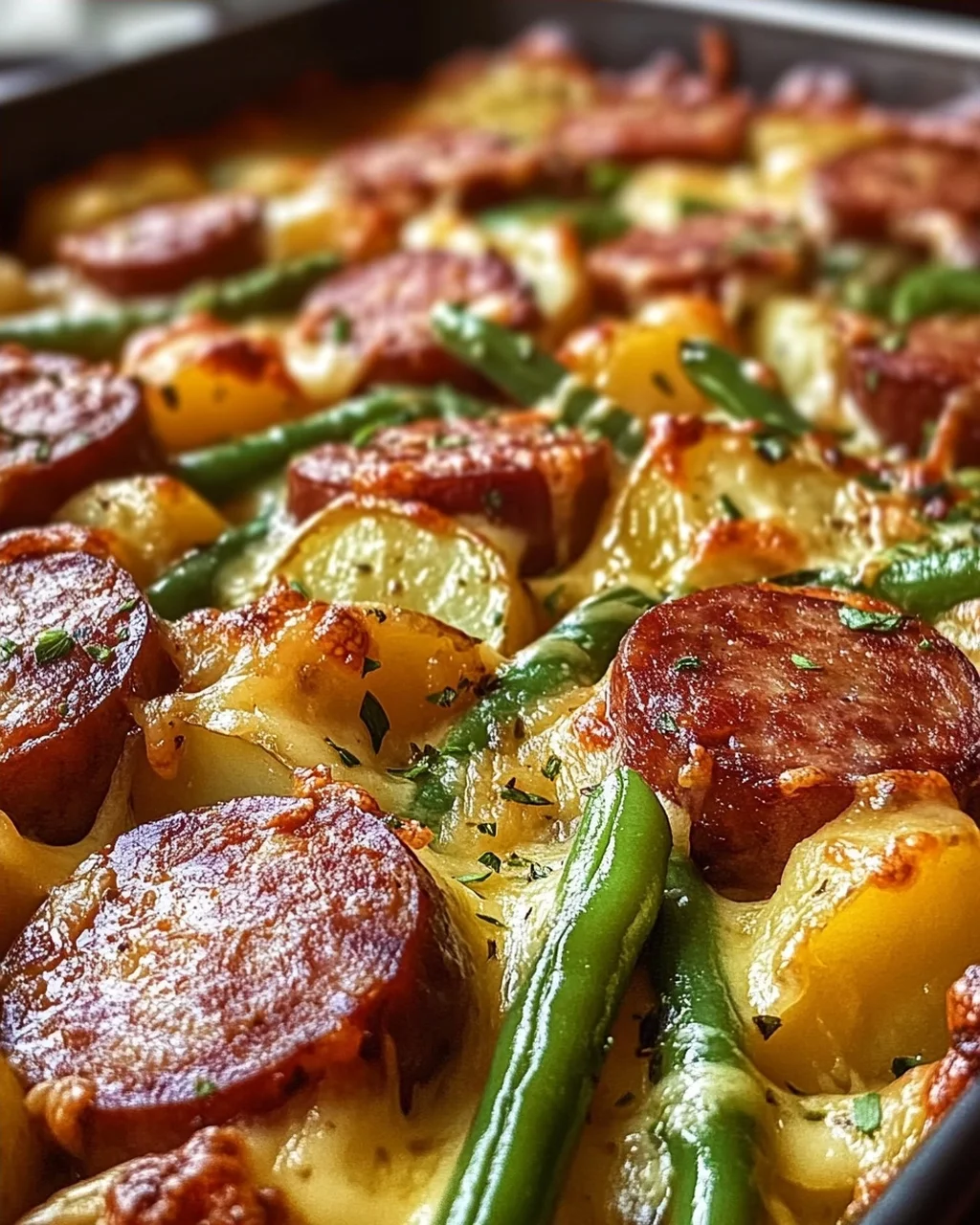 Wurst Bohne Kartoffel Auflauf